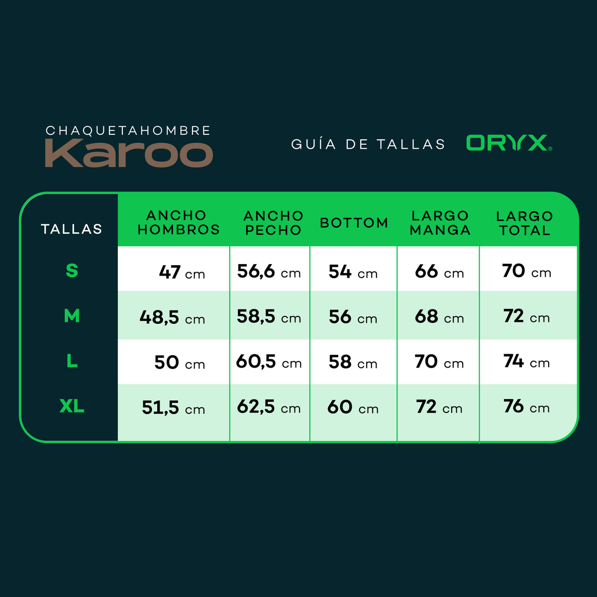 Chaqueta ORYX KAROO Verde Oscuro Hombre