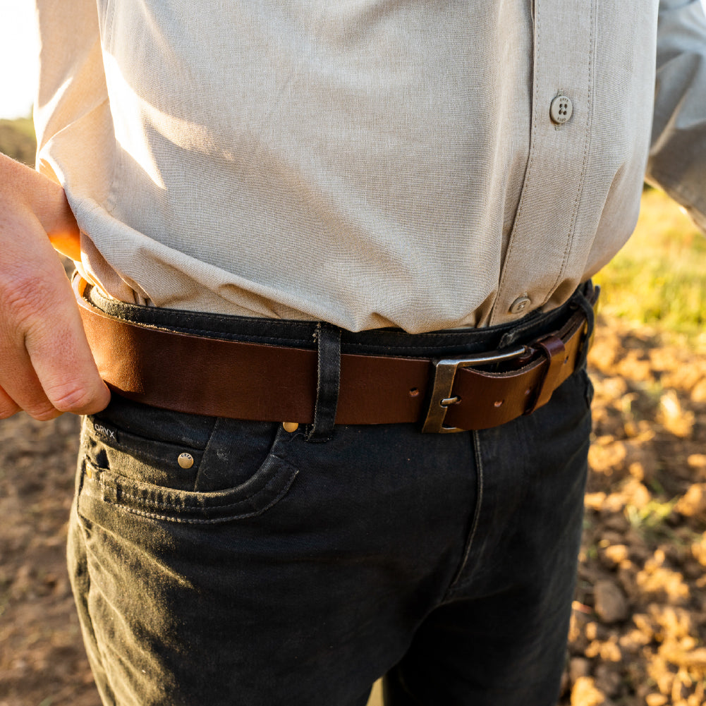 Cinturón Cuero Natural ORYX BAY BRANDY Hombre